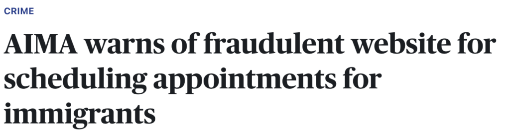 AIMA warns of fraudulent website for scheduling appointments for immigrants