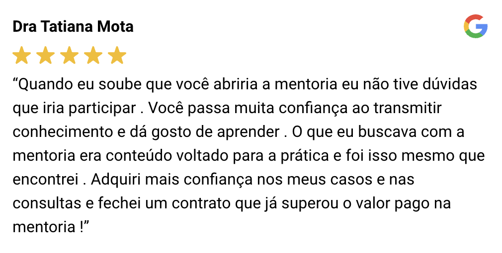 Aluno da Mentoria PPP relatando sucesso na prática jurídica lusa.